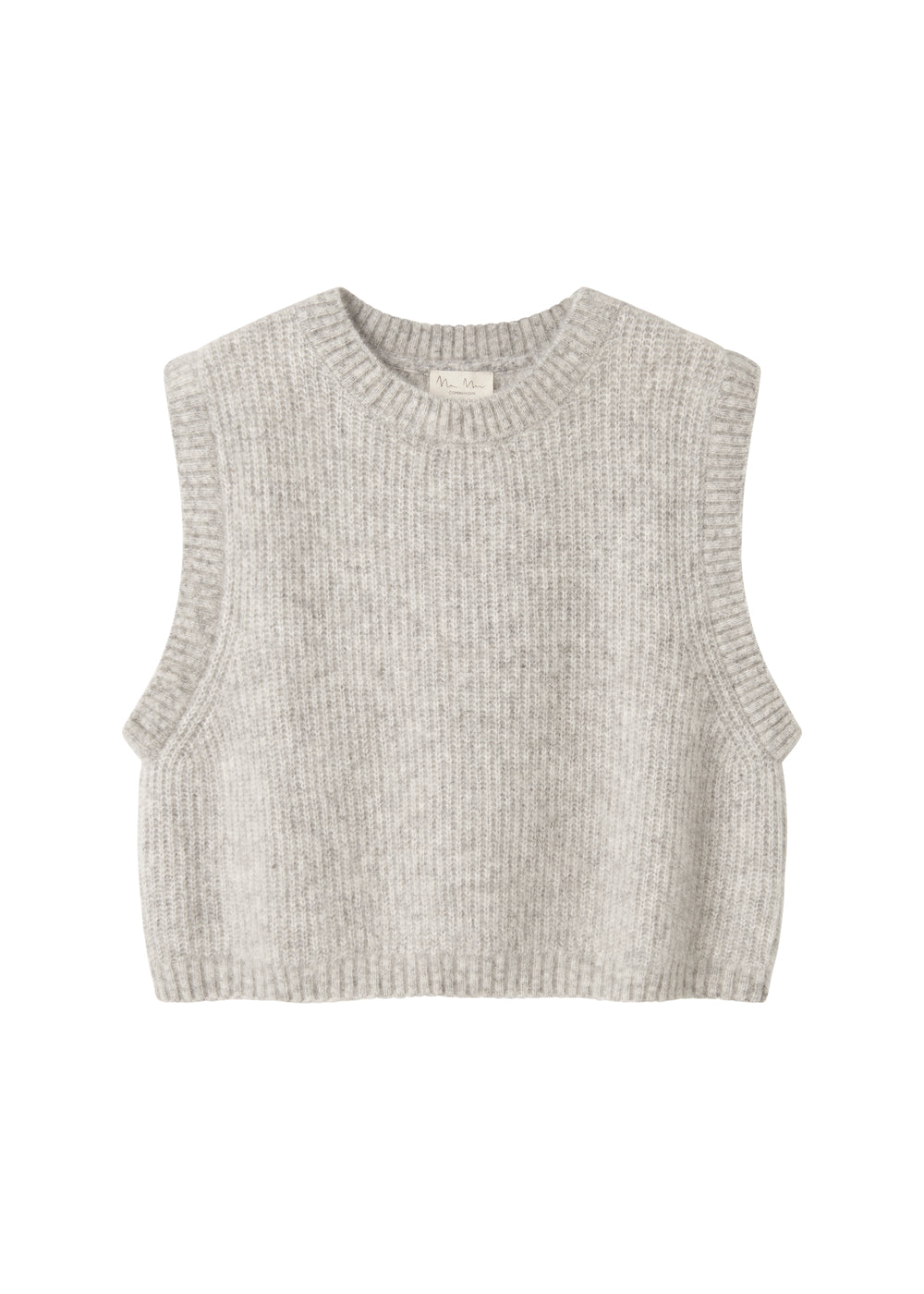 Grå strikvest til kvinder i blød uldblanding