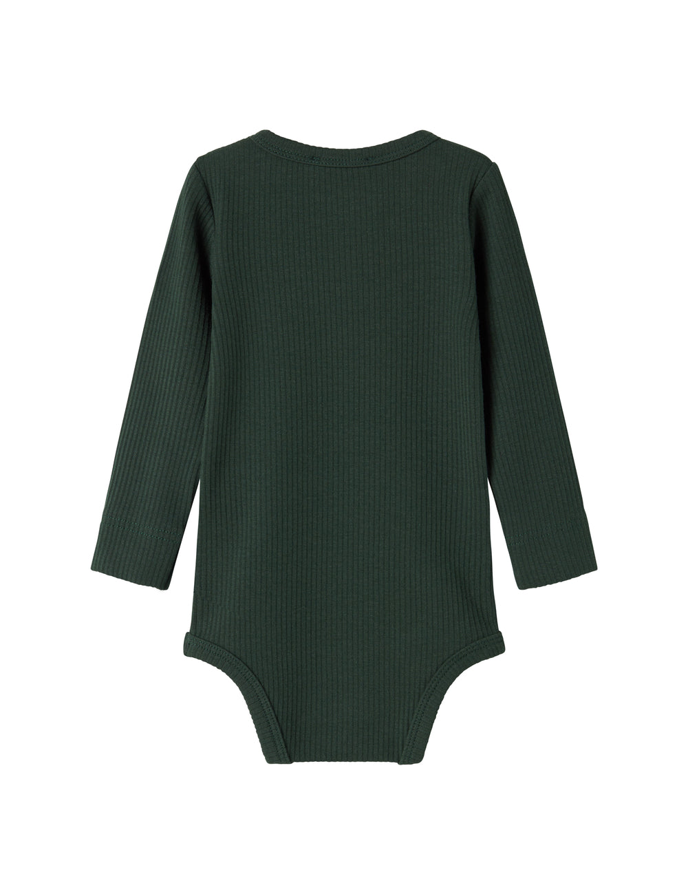 Grøn ribbet body med stolpe knaplukning til baby