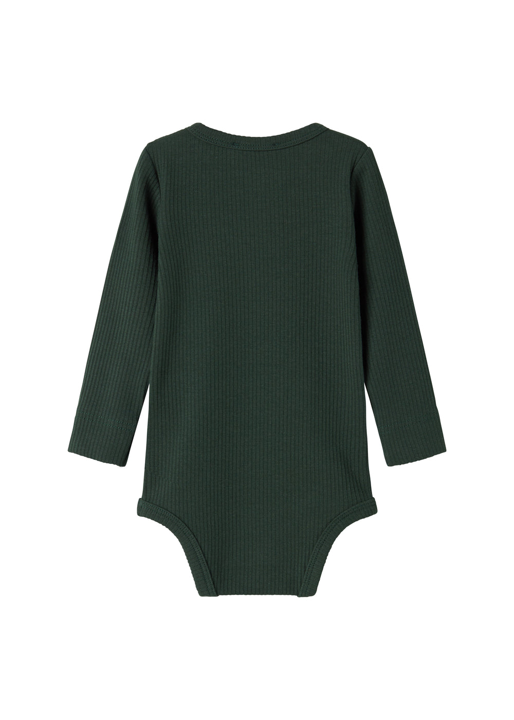 Grøn ribbet body med stolpe knaplukning til baby