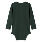 Grøn ribbet body med stolpe knaplukning til baby