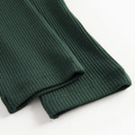 Grøne ribbede babybukser med snøre i taljen