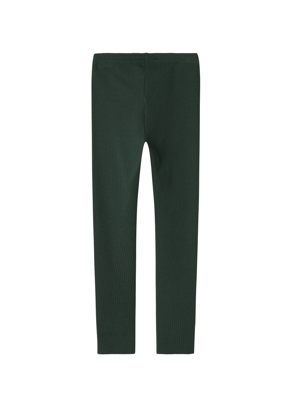 Grøne ribstrikkede leggings til børn