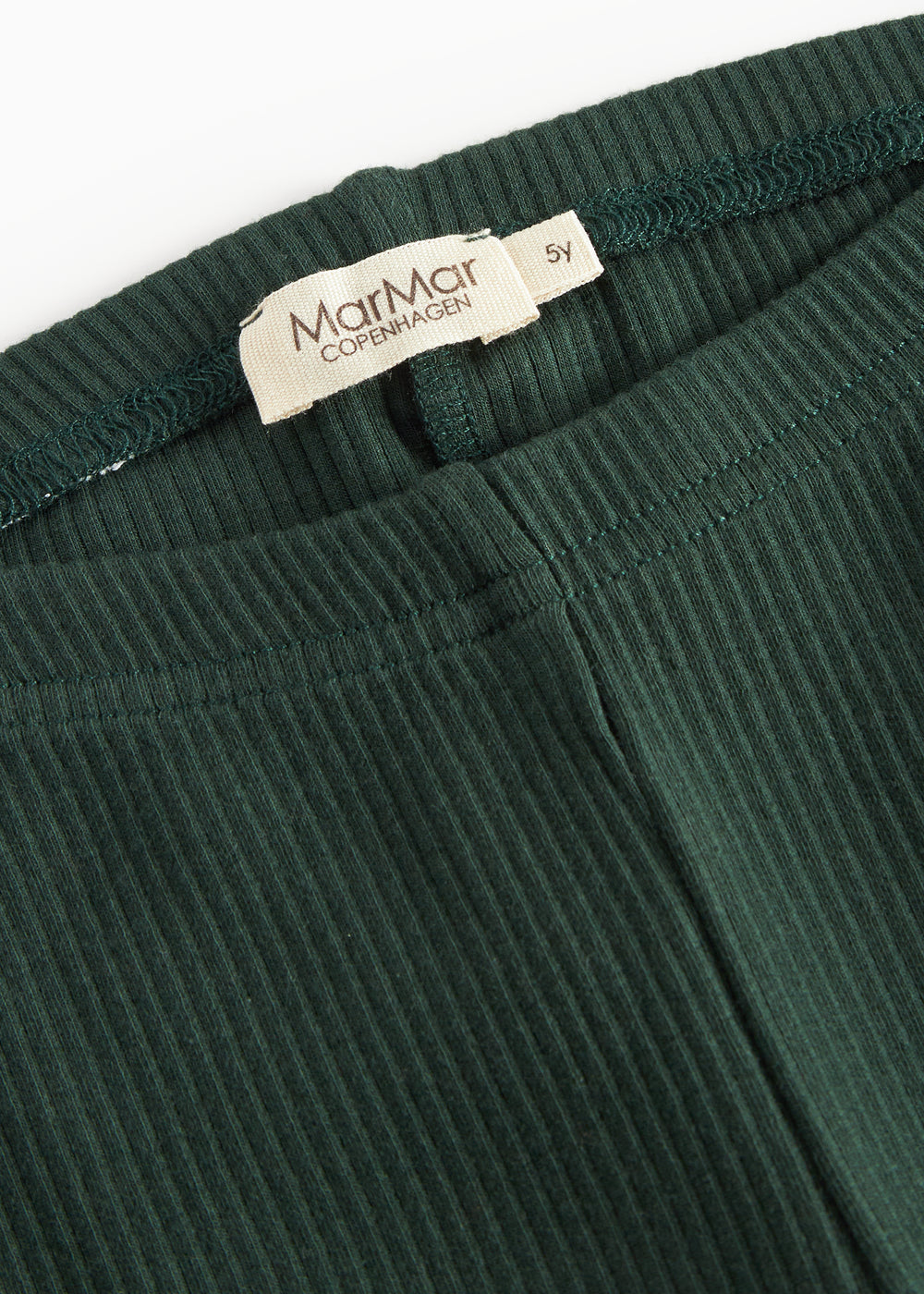 Grøne ribstrikkede leggings til børn