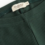 Grøne ribstrikkede leggings til børn