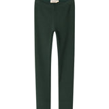 Grøne ribstrikkede leggings til børn