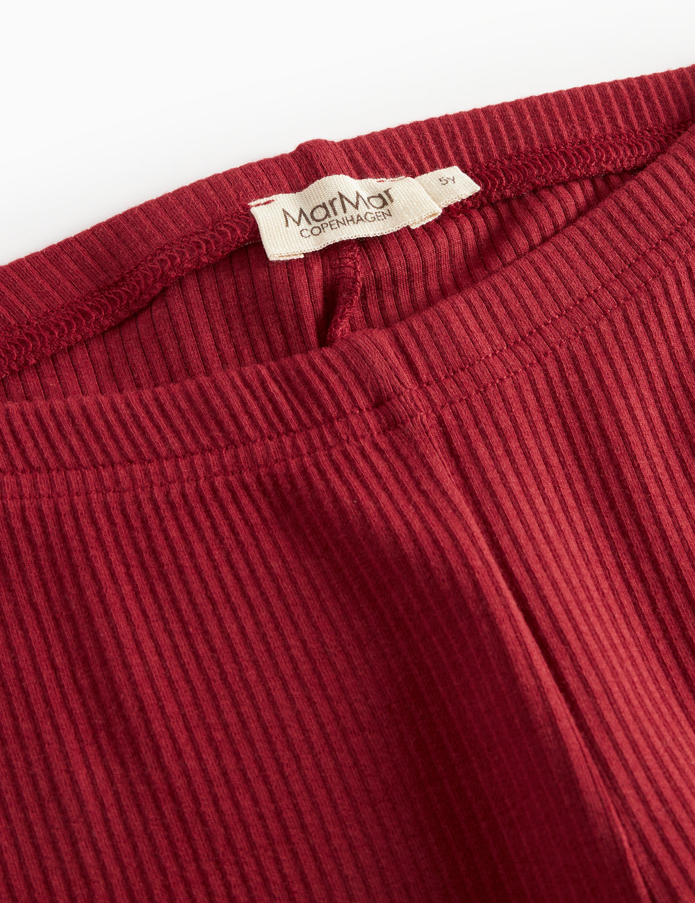 Røde ribstrikkede leggings til børn