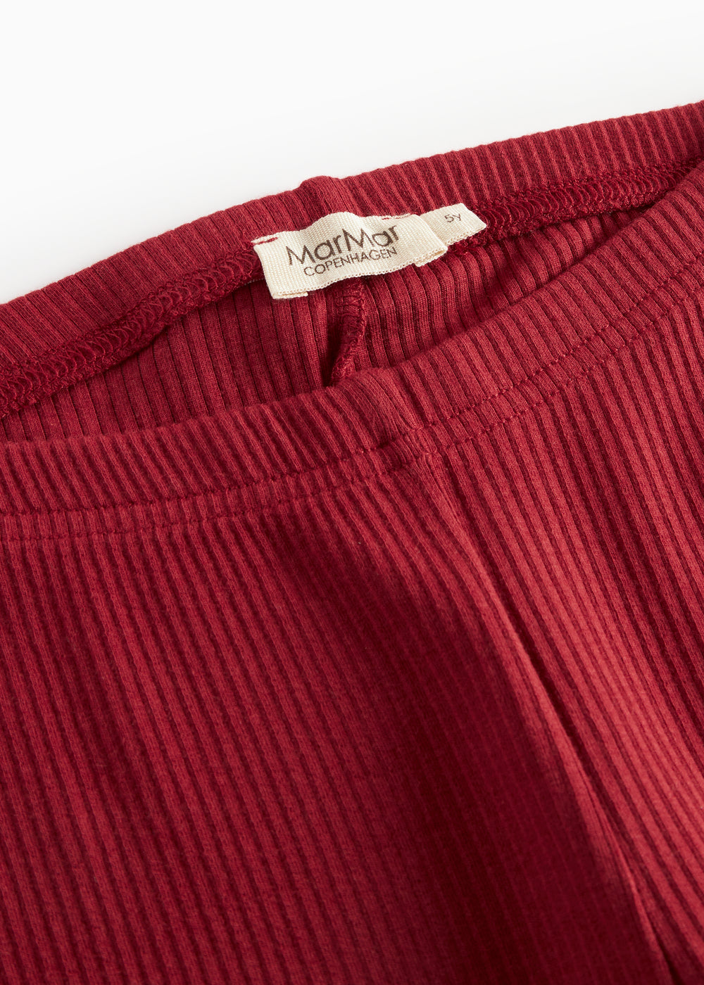 Røde ribstrikkede leggings til børn