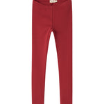 Røde ribstrikkede leggings til børn
