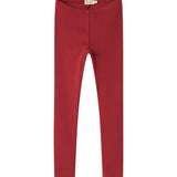 Røde ribstrikkede leggings til børn