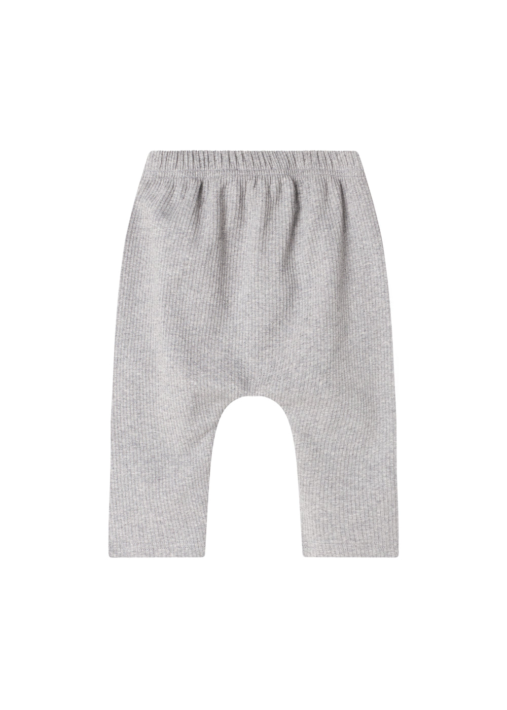 Lysegrå ribbede bukser med snøre i taljen til baby