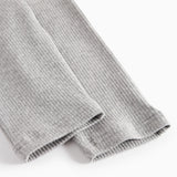 Lysegrå ribbede bukser med snøre i taljen til baby