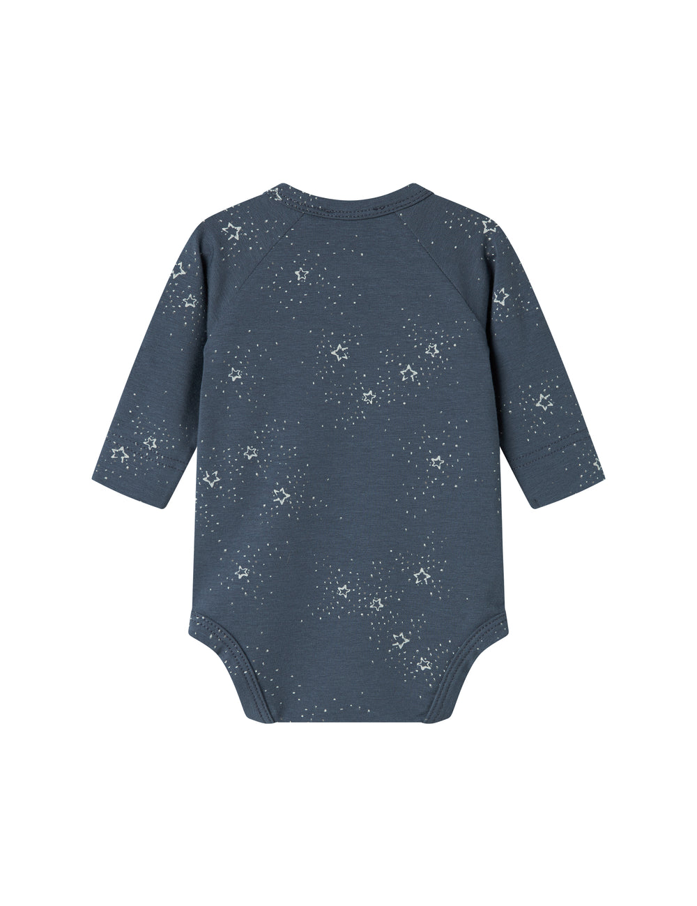 Mørkeblå slå-om bodystocking med stjerneprint til baby
