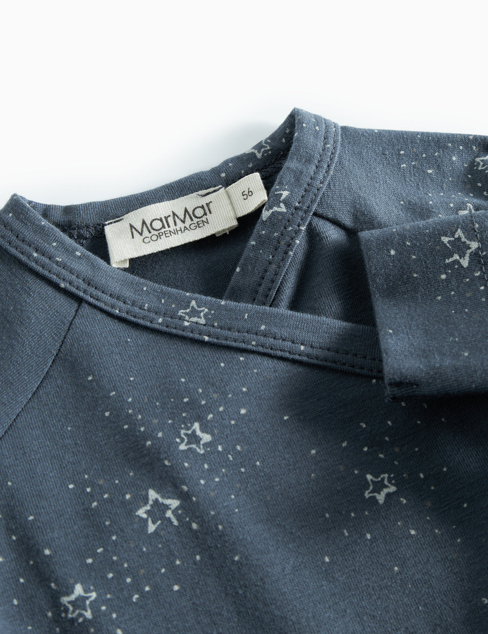 Dark blue wrap bodystocking with star print for baby