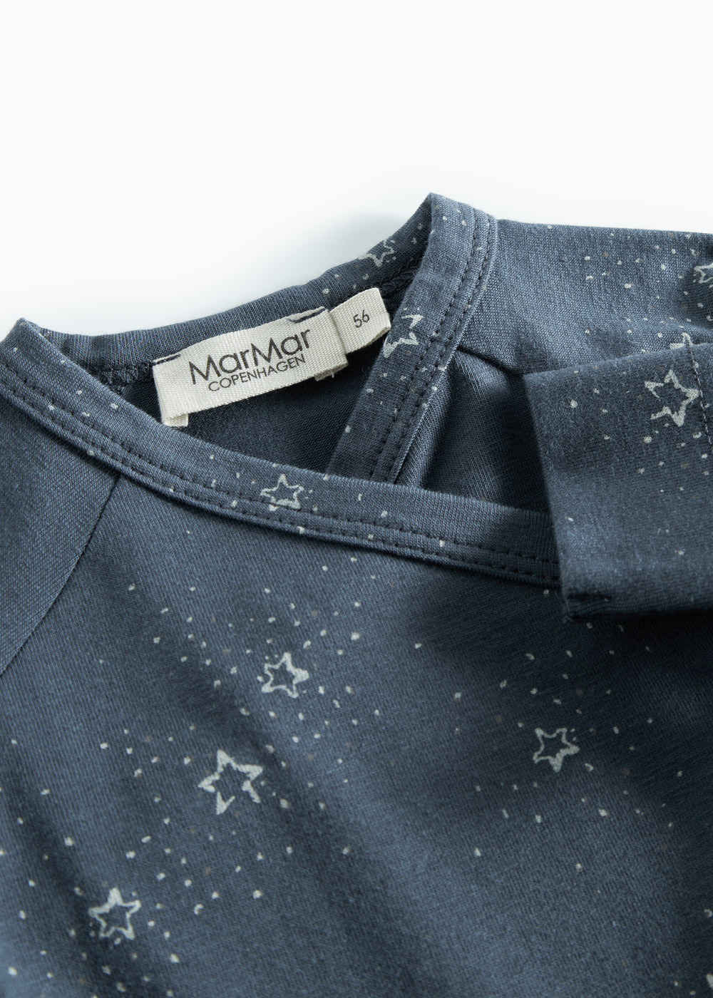 Mørkeblå slå-om bodystocking med stjerneprint til baby