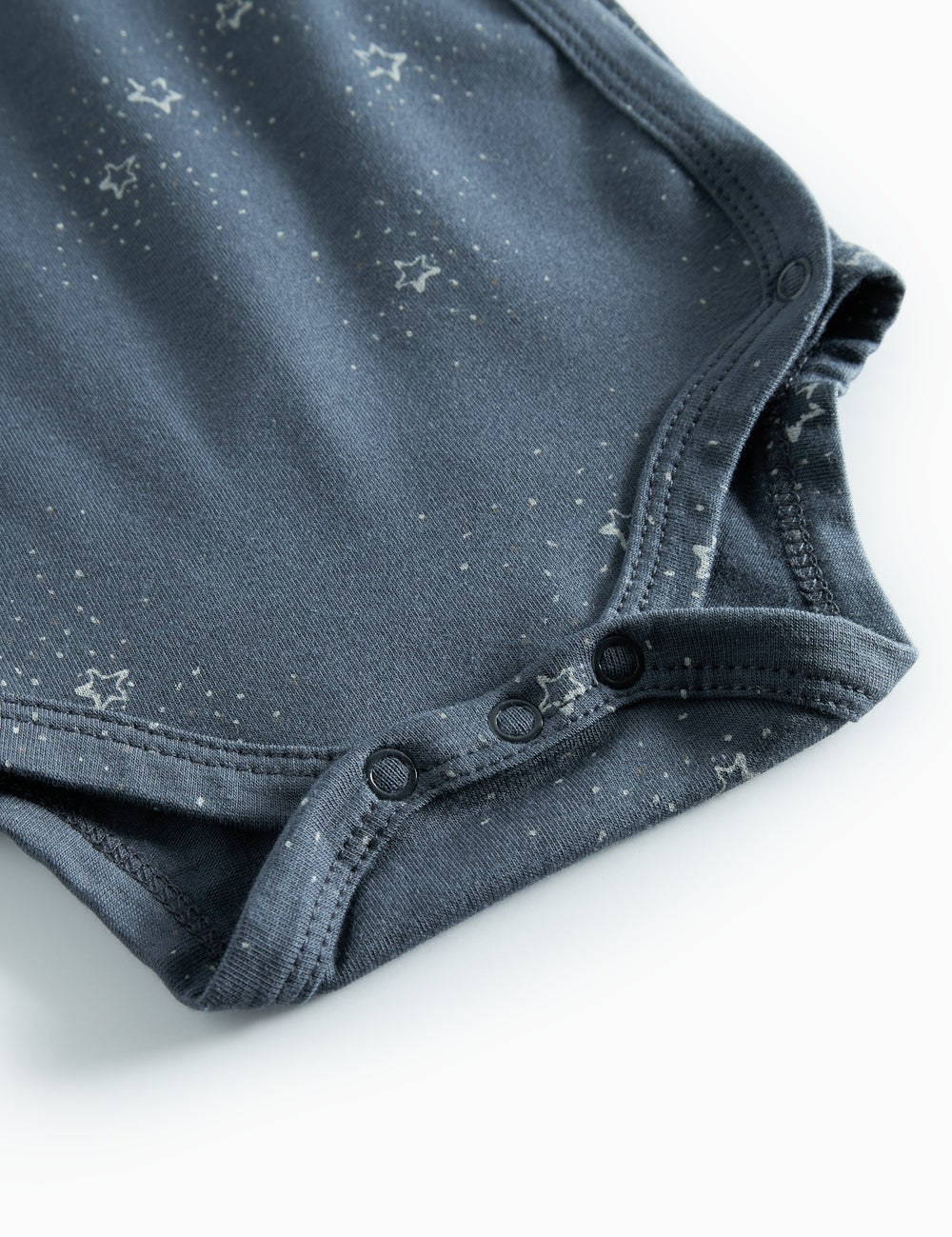Dark blue wrap bodystocking with star print for baby