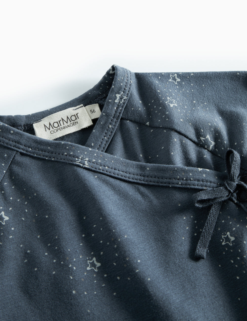 Dark blue wrap top with star print for newborn