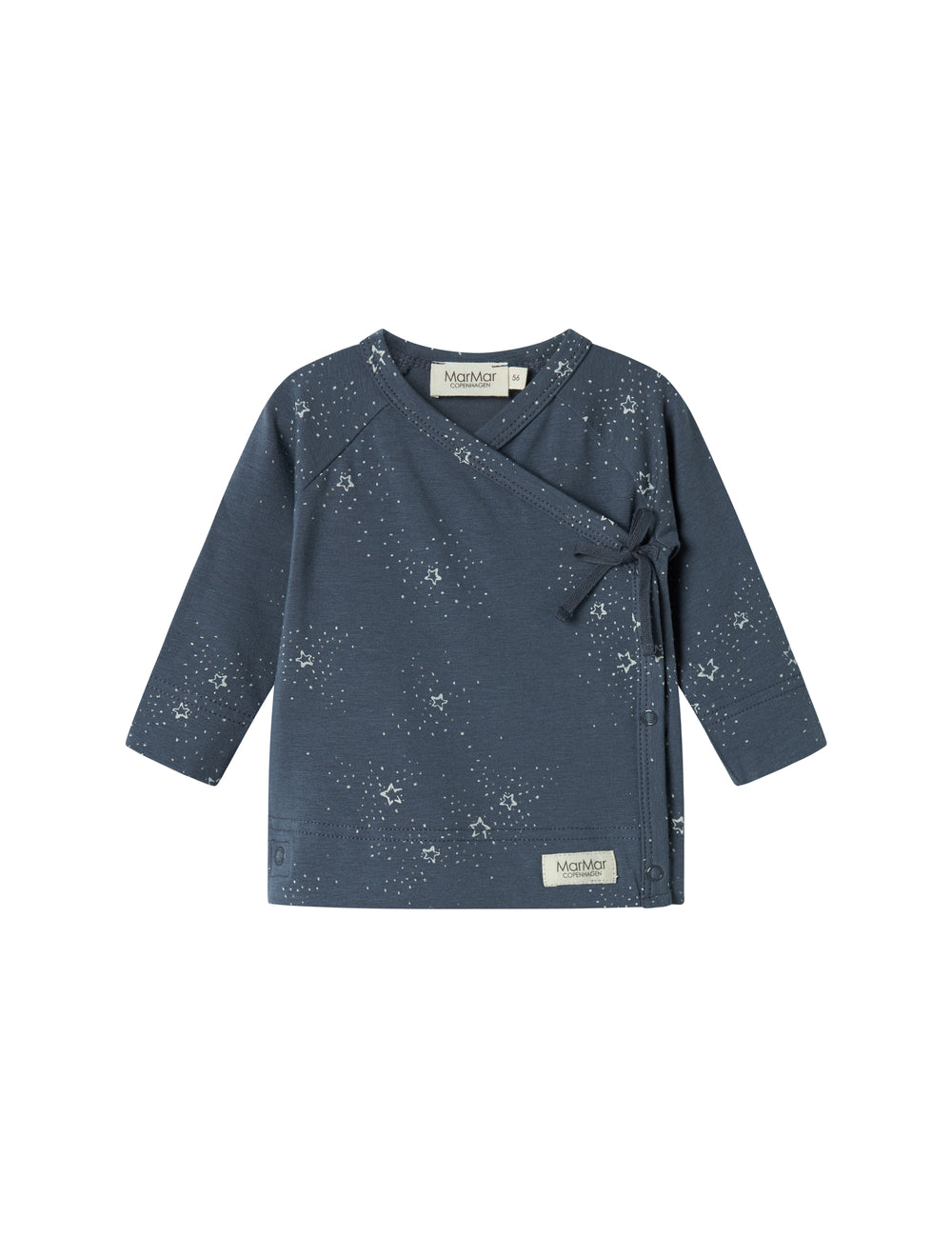 Dark blue wrap top with star print for newborn