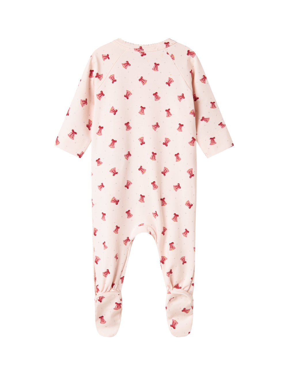 heldragt med rødt juleklokkeprint til nyfødt