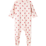 heldragt med rødt juleklokkeprint til nyfødt