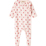 heldragt med rødt juleklokkeprint til nyfødt