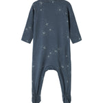 Mørkeblå heldragt med stjerneprint til nyfødt