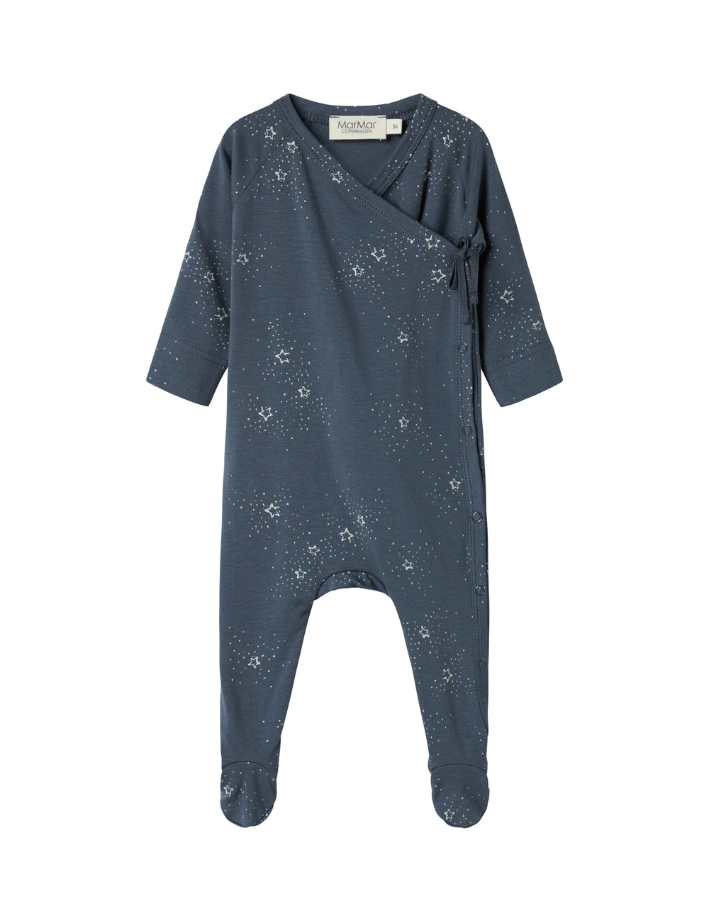 Dark blue jumpsuit with star print for newborn