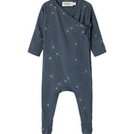 Mørkeblå heldragt med stjerneprint til nyfødt