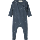 Mørkeblå heldragt med stjerneprint til nyfødt