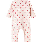 Heldragt med slå-om lukning og juleklokke mønster til baby