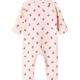 Heldragt med slå-om lukning og juleklokke mønster til baby