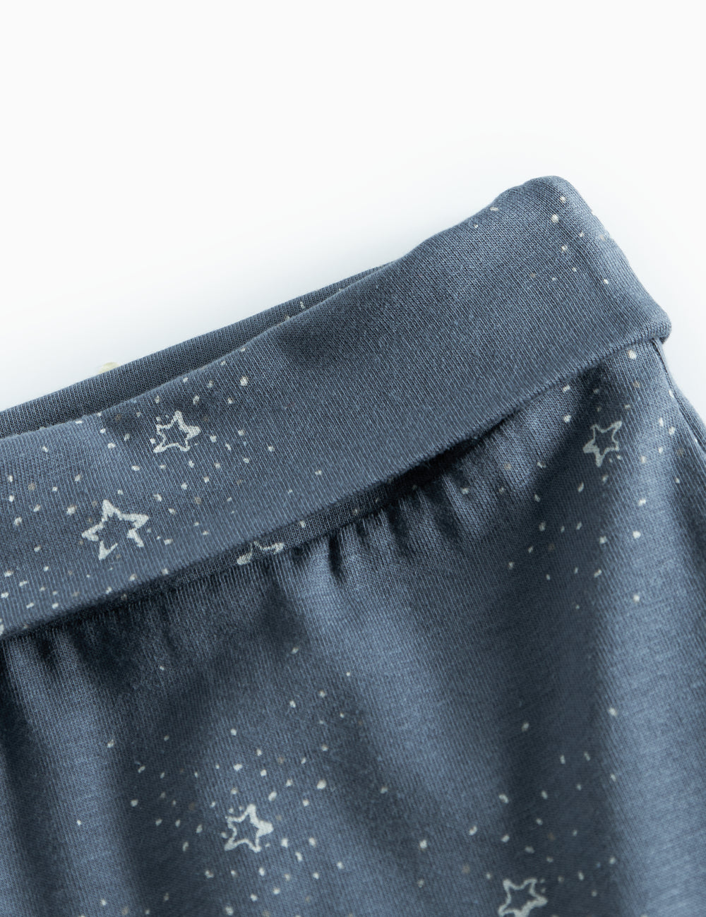 Dark blue baby pants with feet and star print