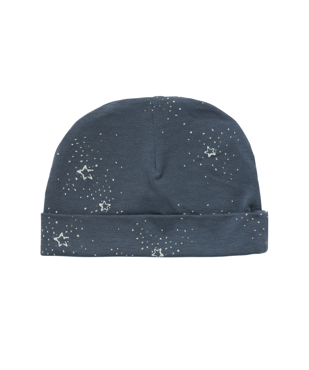 Mørkeblå hue med stjerneprint til nyfødt