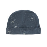 Mørkeblå hue med stjerneprint til nyfødt