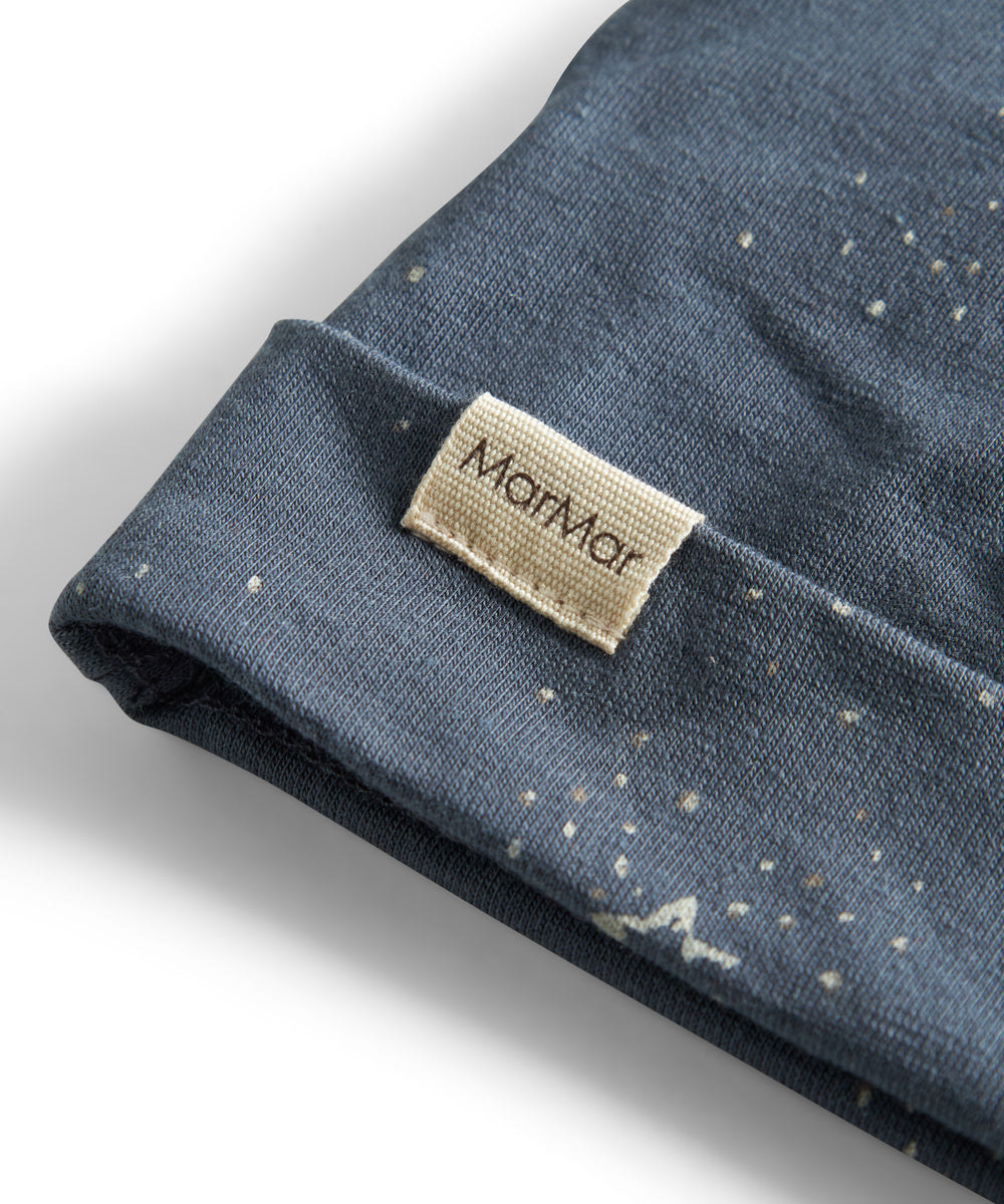 Mørkeblå hue med stjerneprint til nyfødt