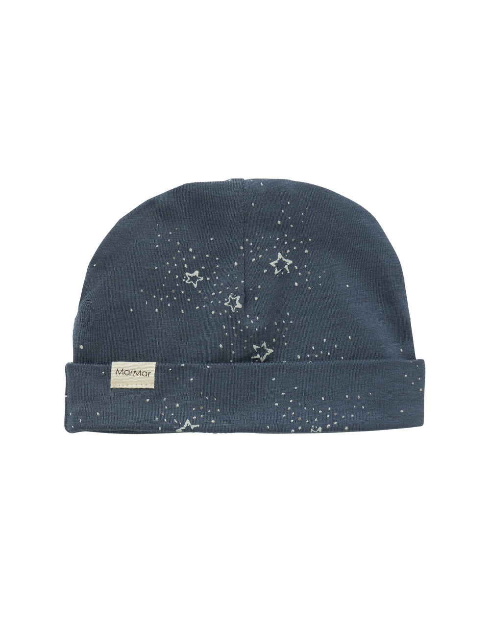 Dark blue hat with star print for newborn