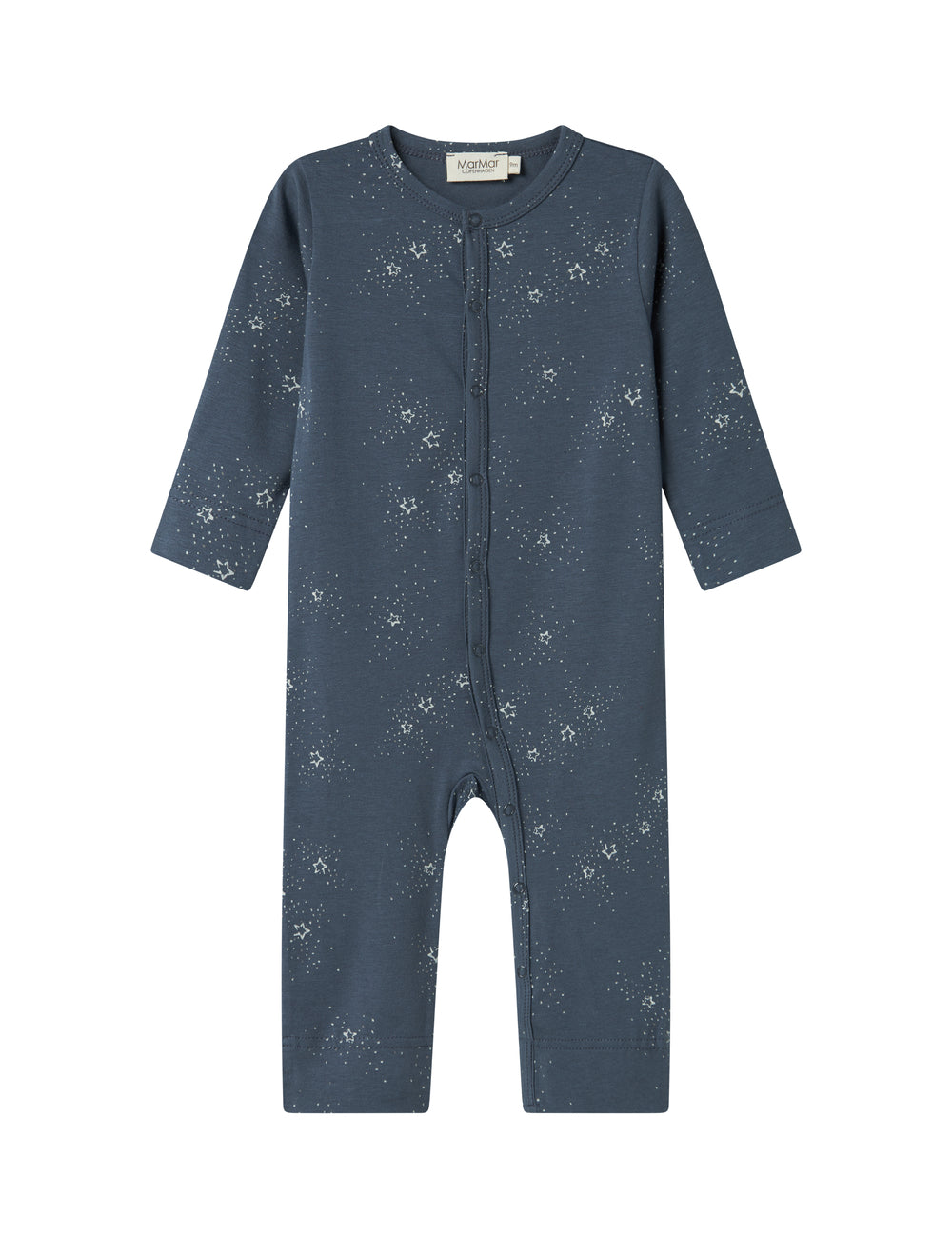Mørkeblå baby heldragt med stjerneprint til