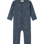 Mørkeblå baby heldragt med stjerneprint til