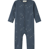Mørkeblå baby heldragt med stjerneprint til