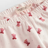 Cremefarvet julepyjamas med mønster af røde juleklokker til børn