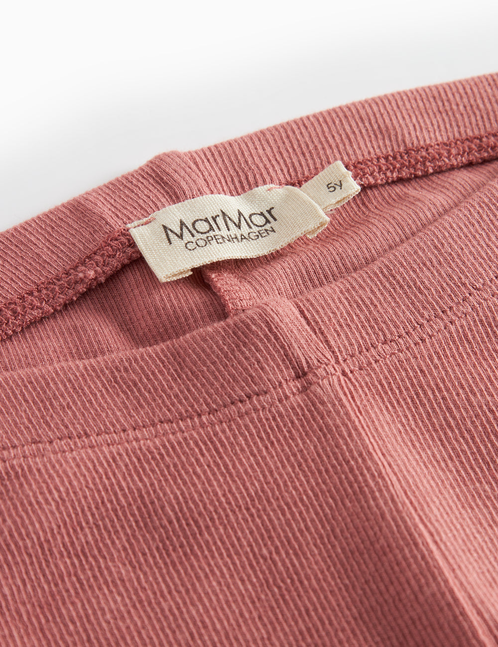 Dusty pink ribbed leggings for children