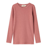 Støvet rosa t-shirt med lange ærmer til børn