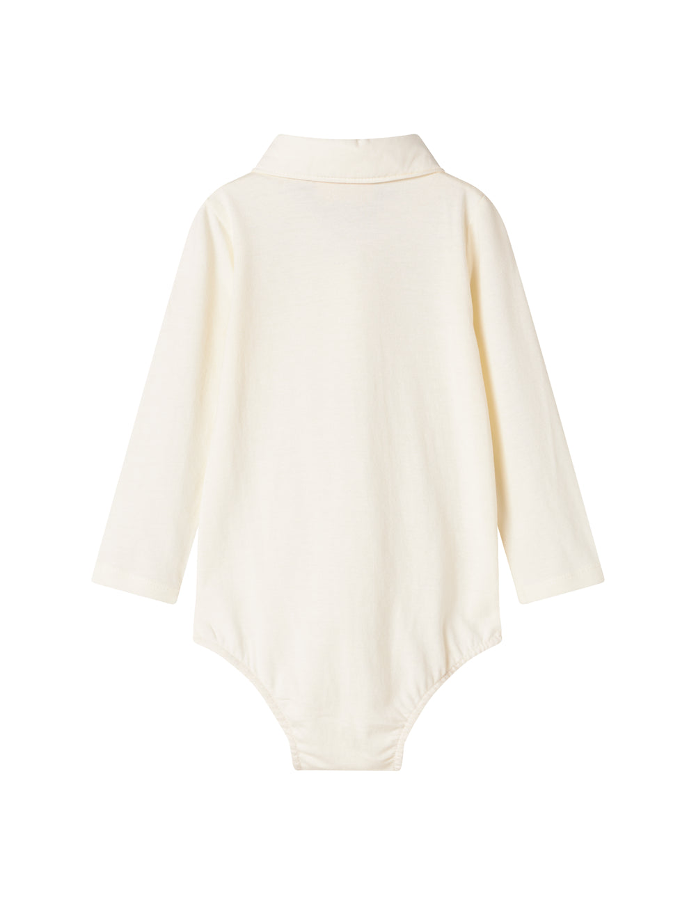 Creme hvid bodystocking med krave og lange ærmer til baby