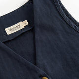 Mørkeblå vest med knapper og lommer til børn