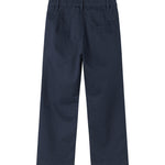 Mørkeblå festbukser med knaplukning og lommer til børn