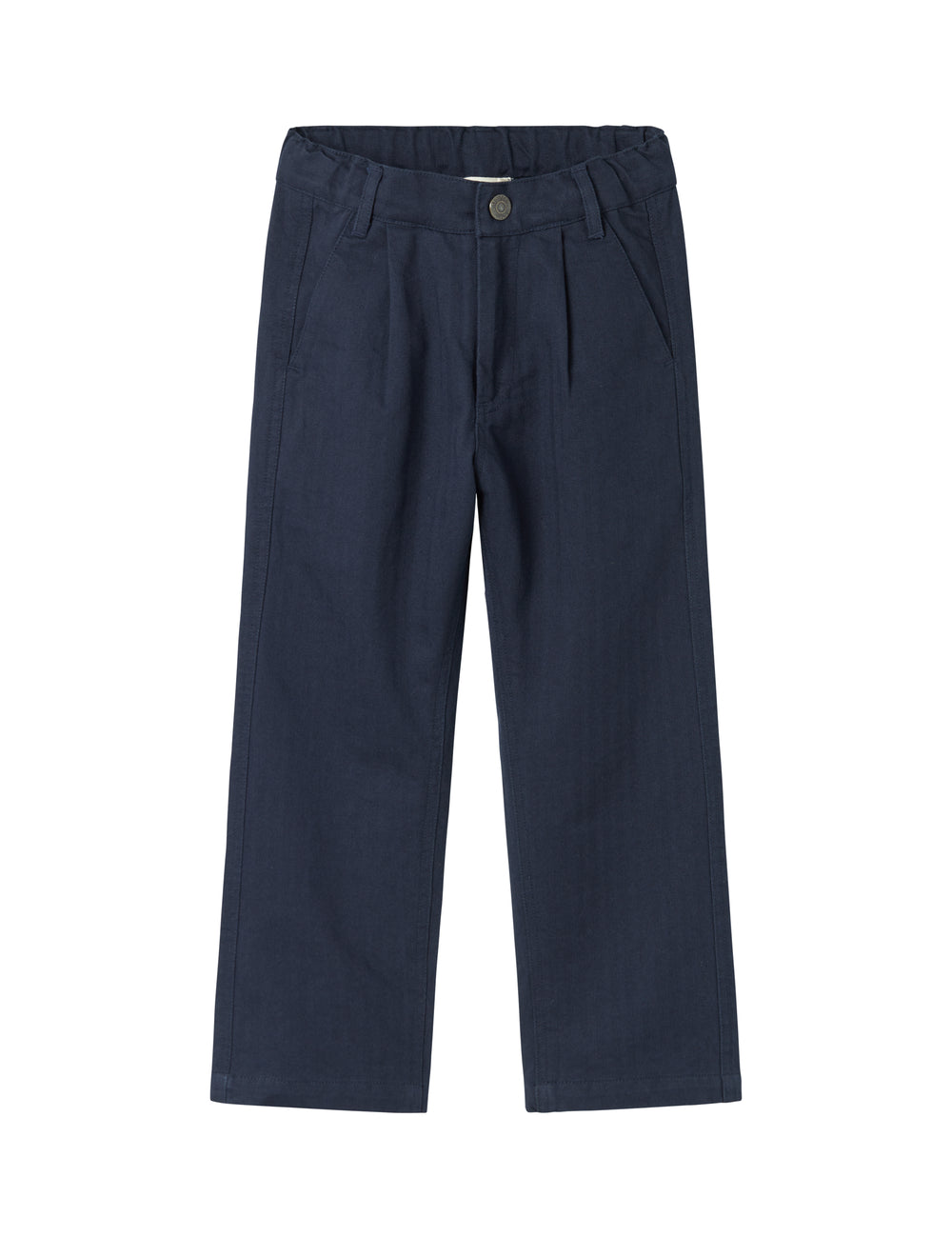 Mørkeblå festbukser med knaplukning og lommer til børn