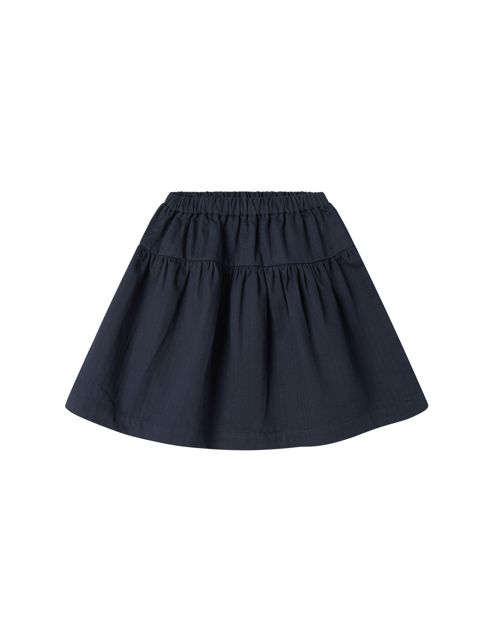 Mørkeblåt nederdel med elastisk talje og let struktur til børn