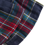 Ternet sløjfspænde i mørkeblå og rød ternet mønster med juleinspiration til børn