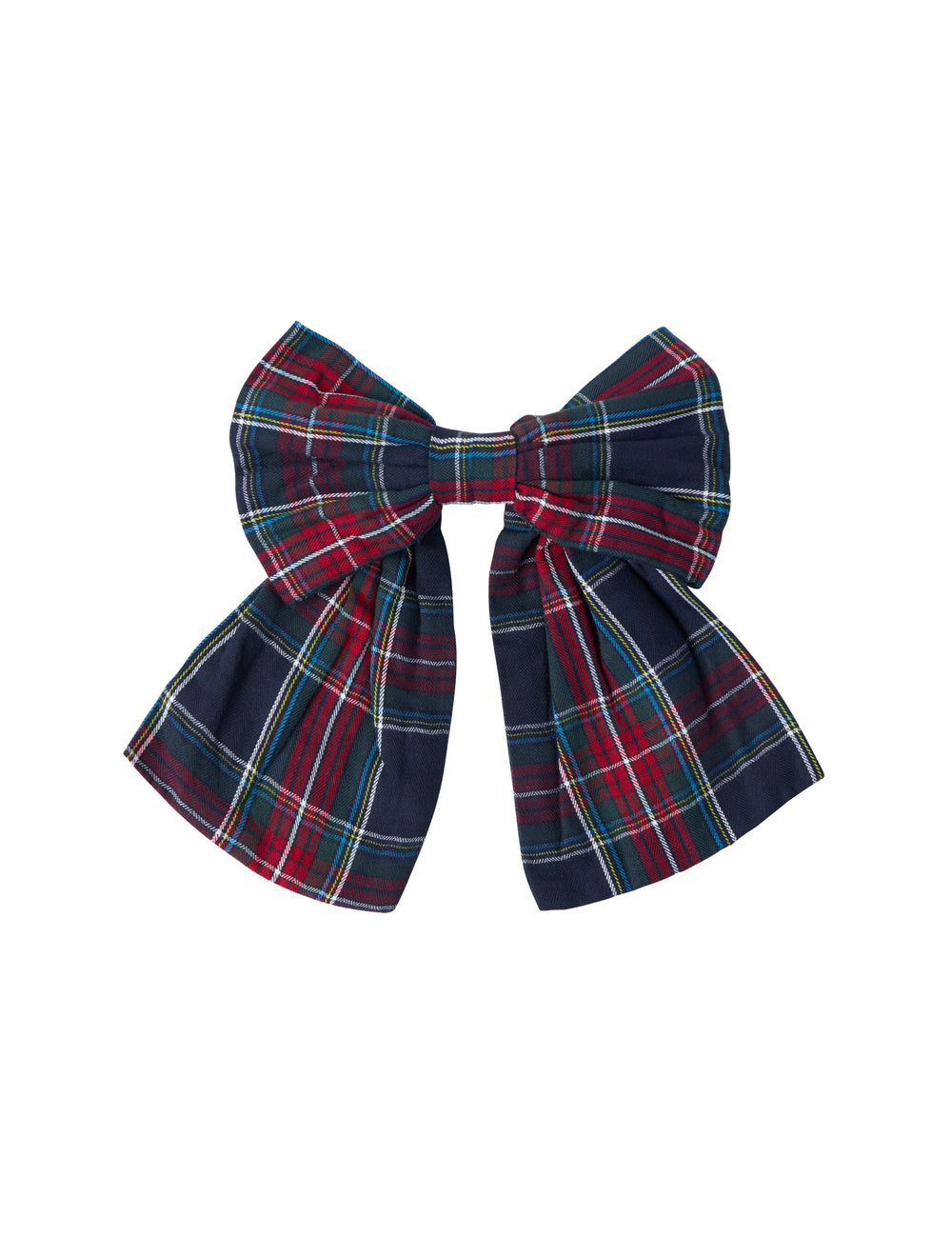 Ternet sløjfspænde i mørkeblå og rød ternet mønster med juleinspiration til børn