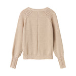 Beige cardigan med guldglimmer og fine ribdetaljer til børn