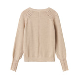 Beige cardigan med guldglimmer og fine ribdetaljer til børn